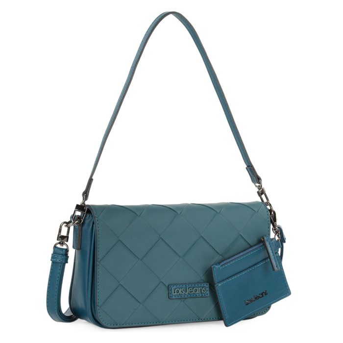 Bolso De Hombro Con Bandolera Adicional Lois Edziza Azul