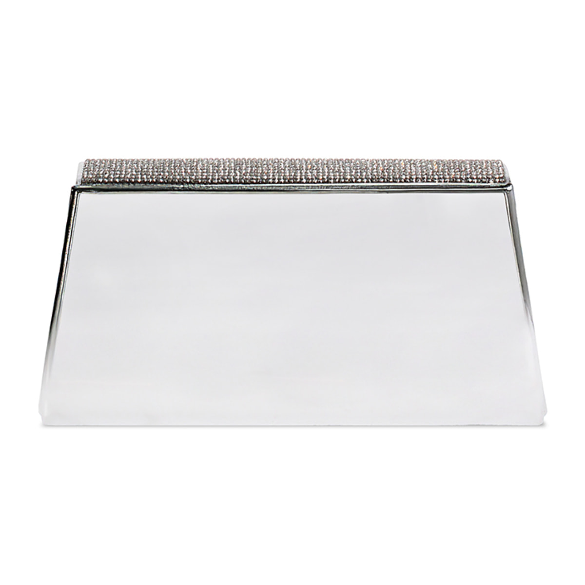 Pochette donna argento a specchio con pietre