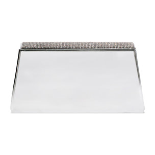 Pochette donna argento a specchio con pietre