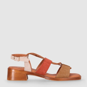 Sandalias de Serraje - Multicolor - Tacón: 4 cm