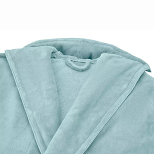 Peignoir coton mélangé 300 g/m² uni bleu Teddy glacier