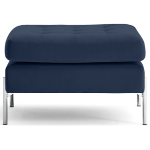 Isaure - pouf en velours - Bleu marine