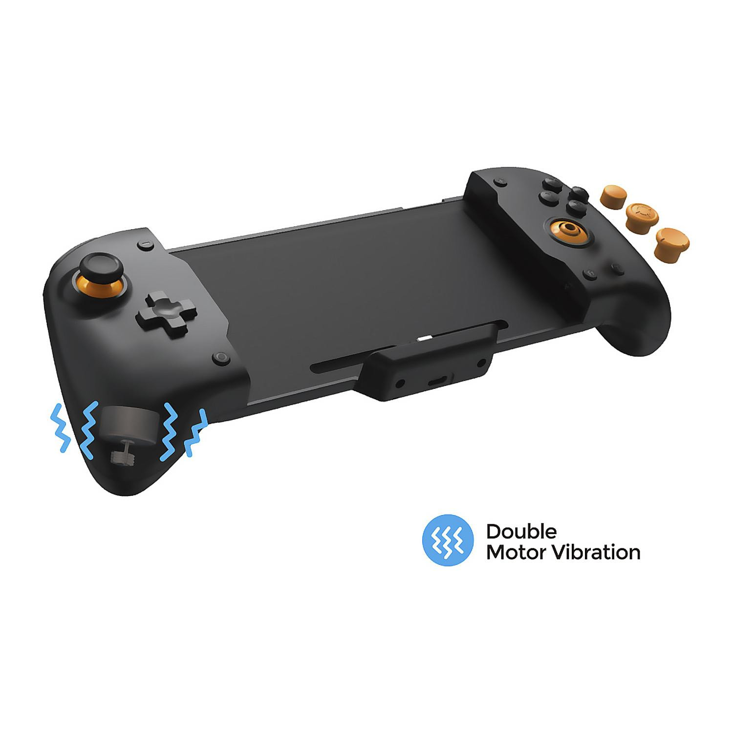 Impugnatura controller compatibile con Nintendo Switch TNS-0160B1. Motori a vibrazione, sensori giroscopici, elevata ergonomia. Include custodia semirigida.