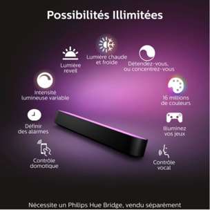 Lampe connectée PHILIPS HUE W&C Play x2 avec alim. Noir