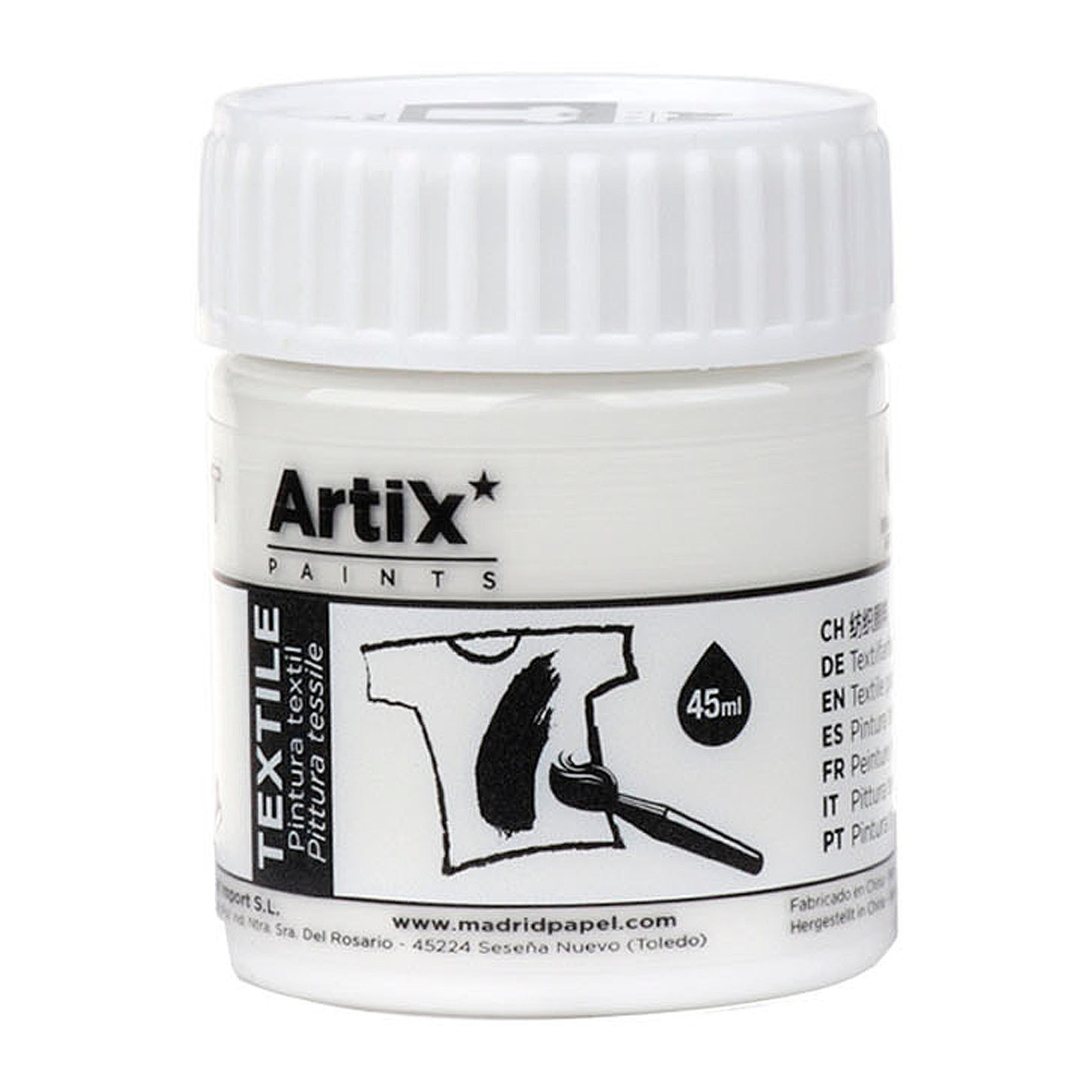 Pack 6 Uds. PINTURA TEXTIL BLANCO 45 ml