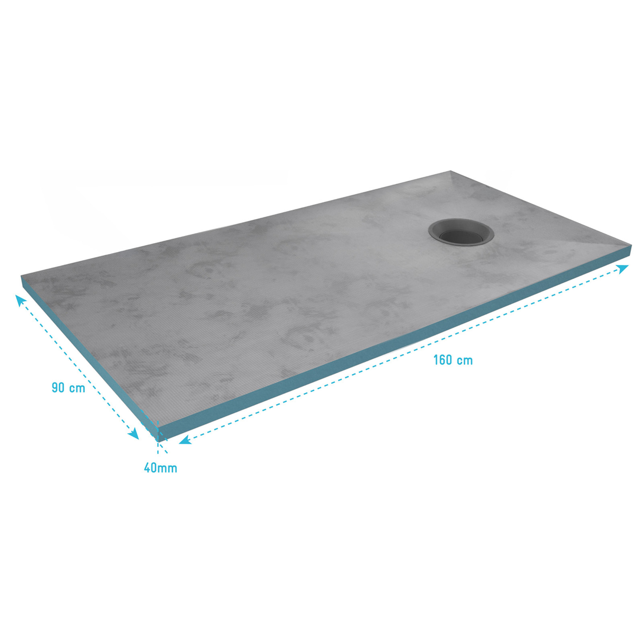 Bac receveur de douche à carreler 90x160cm recoupable sur mesure pour douche à l'italienne