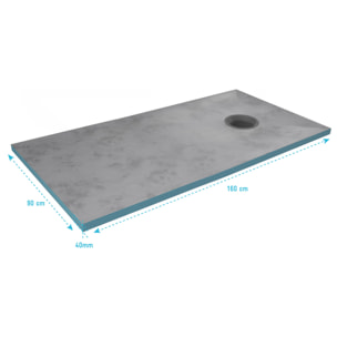 Bac receveur de douche à carreler 90x160cm recoupable sur mesure pour douche à l'italienne