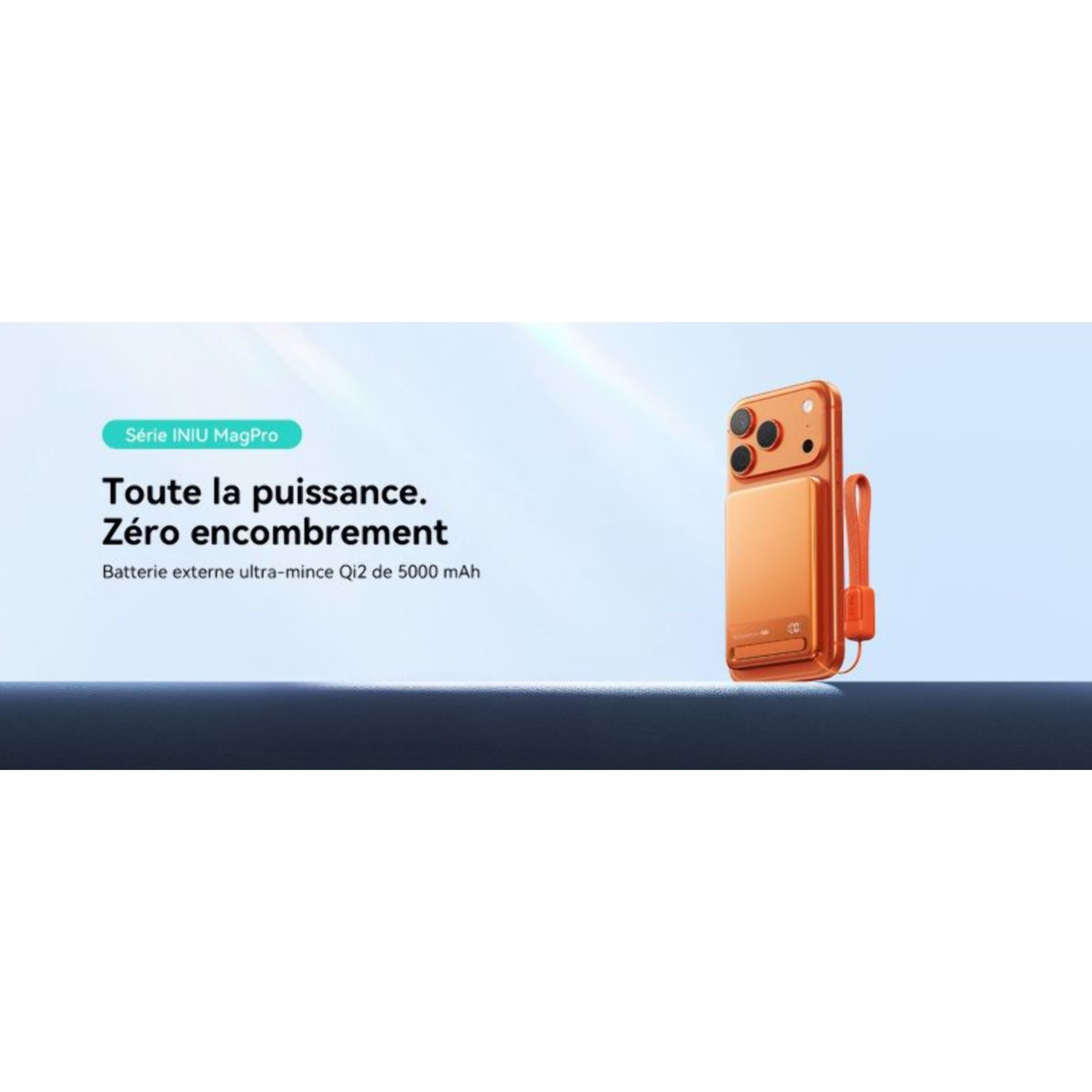 Batterie externe INIU 5000 mAh Magnet Qi2 MagPro slim orange