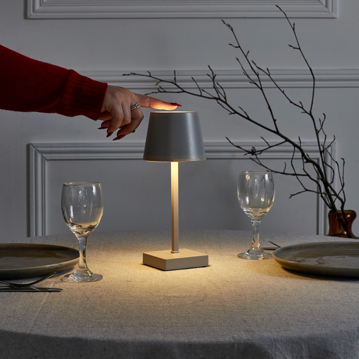 Lampe Led De Table Tactile Taupe