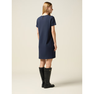 Oltre - Vestido regular en tejido fluido - Azul