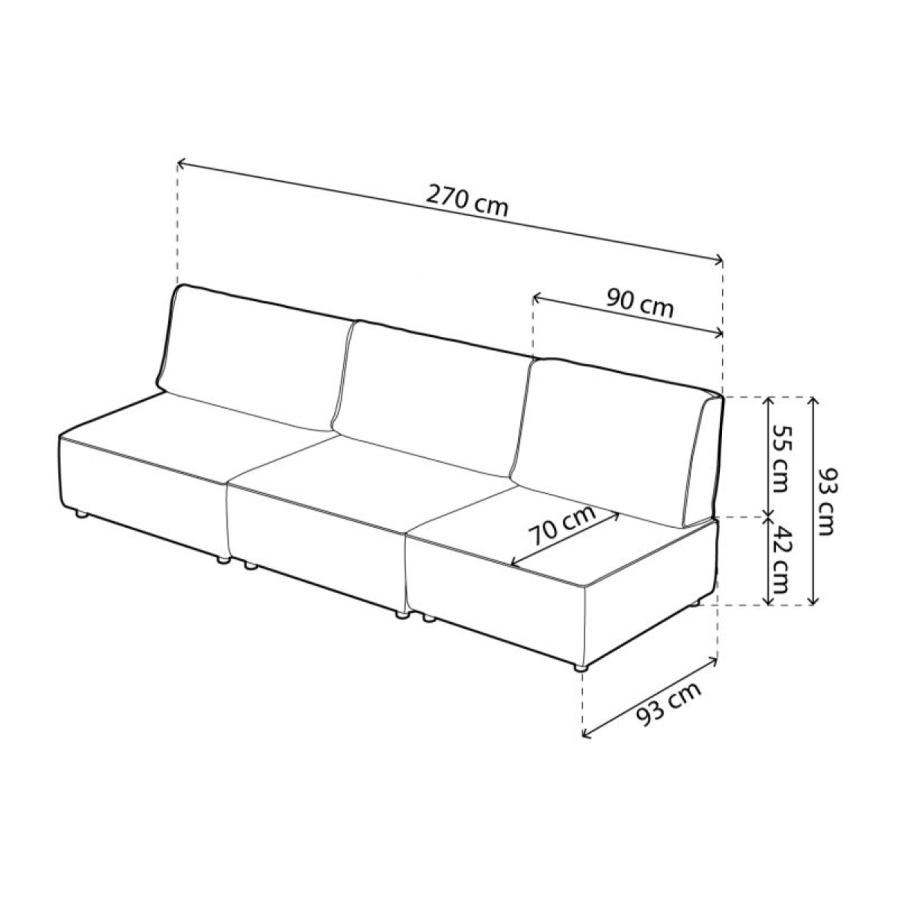 Sofá modular 3 plazas Cubiq Beige