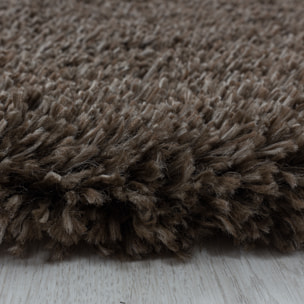 FLUFFY - Tapis shaggy uni à poils longs Marron