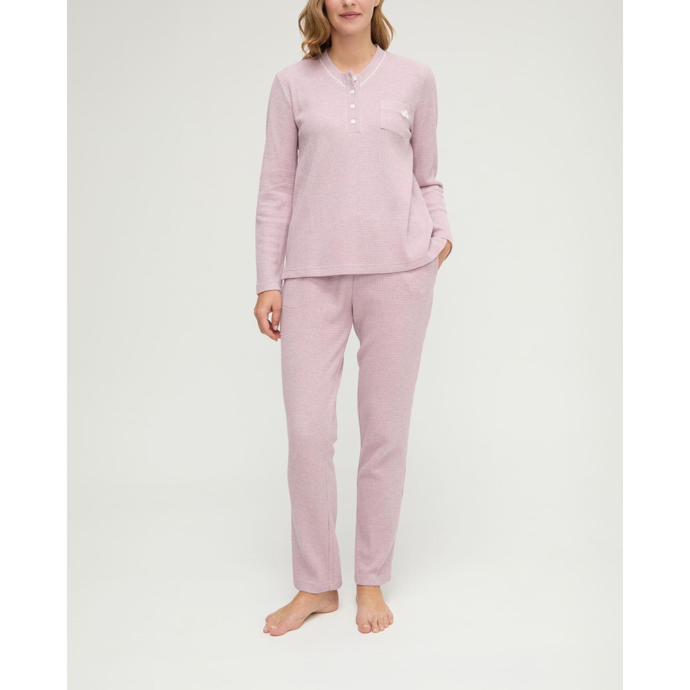 Pijama mujer de pico con botones
