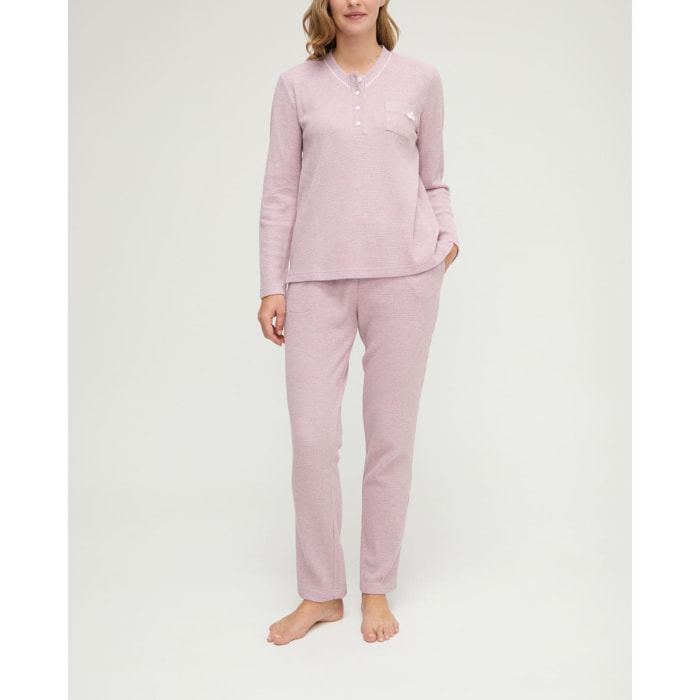 Pijama mujer de pico con botones