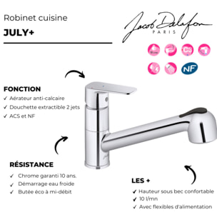Robinet cuisine avec douchette extractible July+ chromé