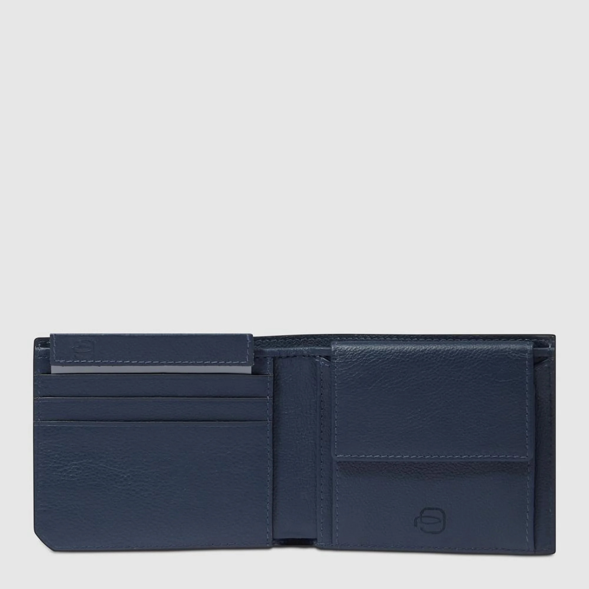 Piquadro Portafogli con portamonete, porta carte di credito, volantino staccabile e protezione RFID