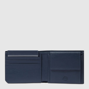 Piquadro Portafogli con portamonete, porta carte di credito, volantino staccabile e protezione RFID