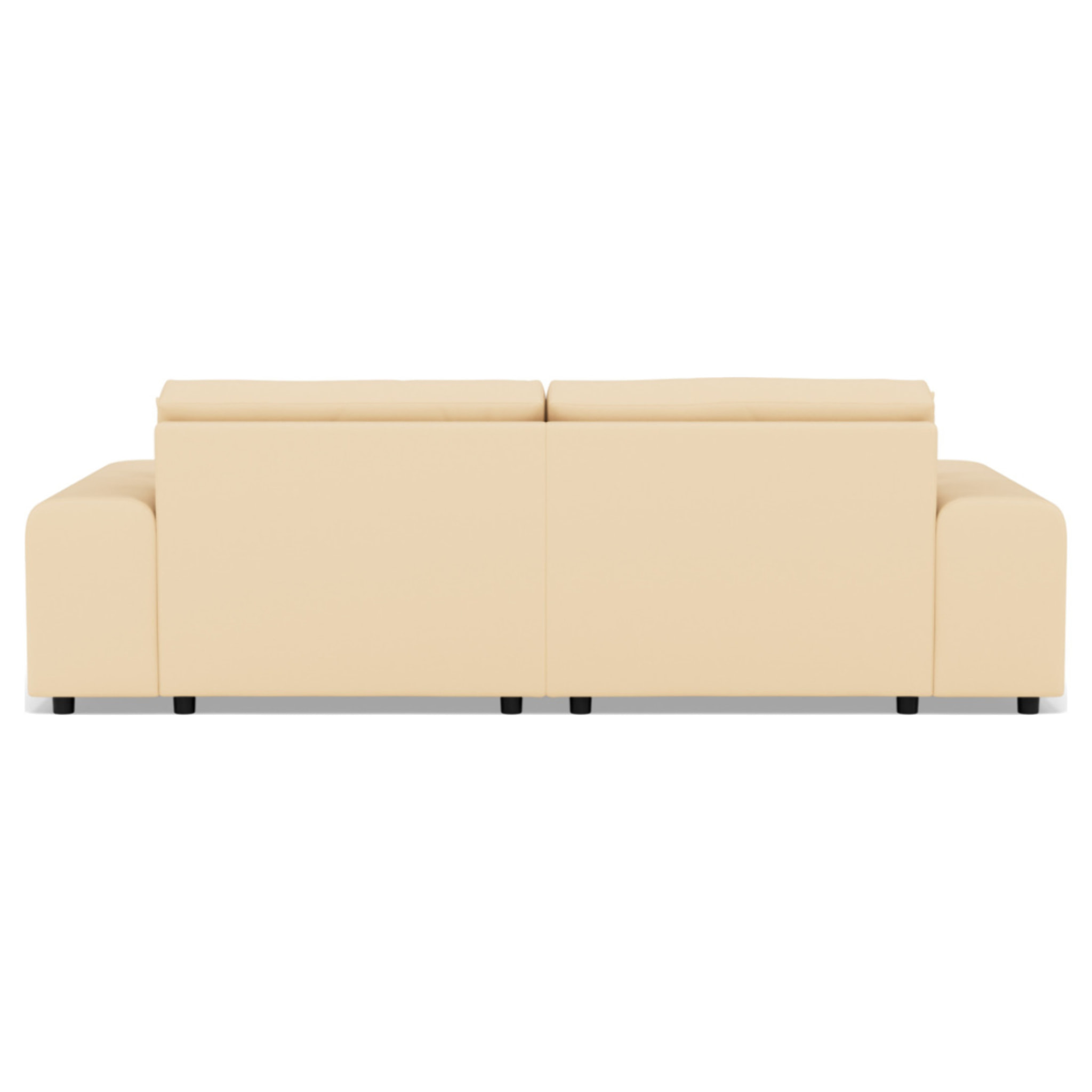Garance - canapé d'angle réversible 4 places en simili - Beige