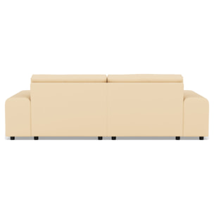 Garance - canapé d'angle réversible 4 places en simili - Beige