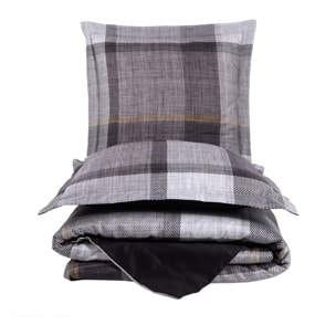 Parure housse de couette 240x220 cm et 2 taies d'oreiller 63x63cm satin de coton imprimé