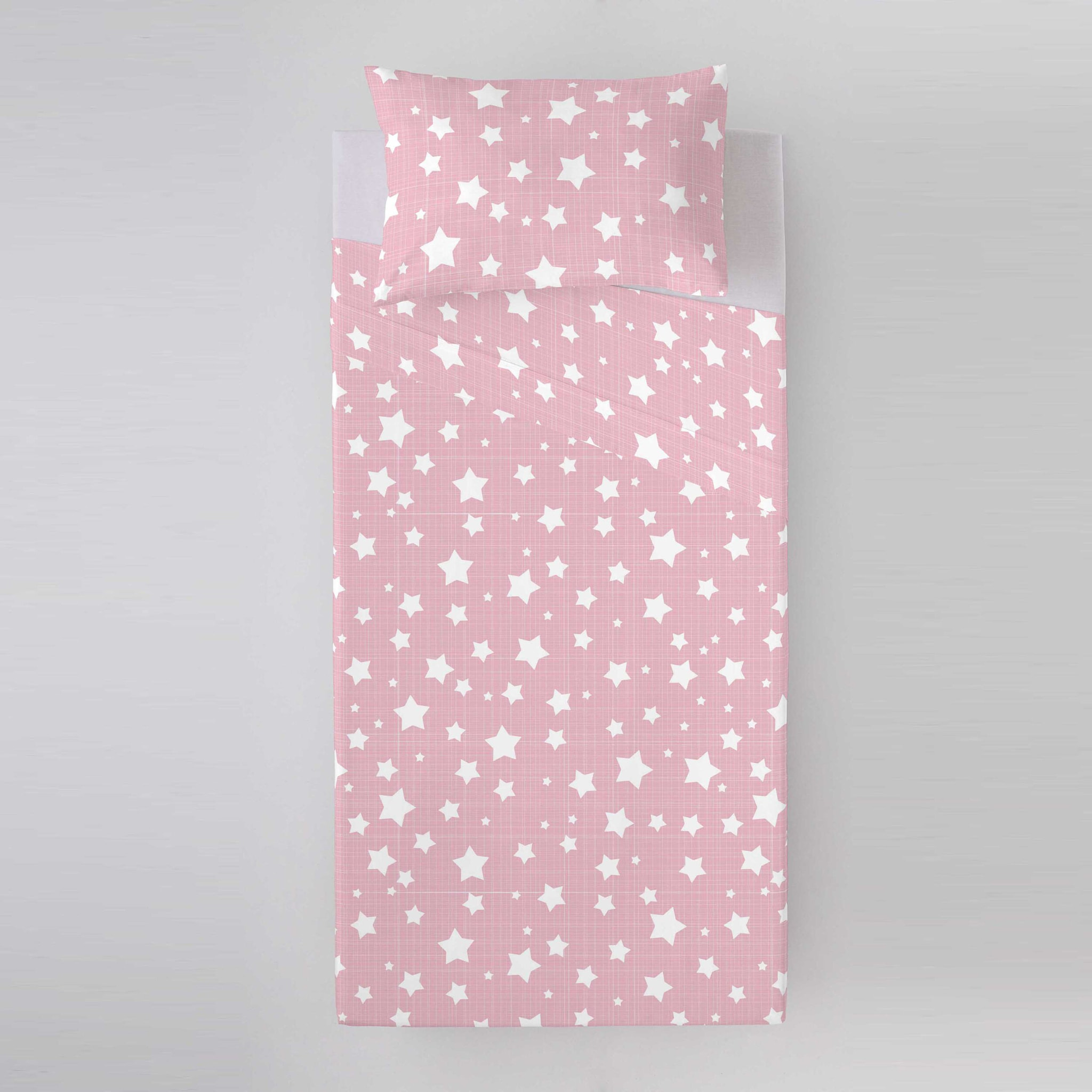 Cool Kids - Juego de Sábanas Estampadas - Infantil - Incluye 1 Funda de Almohada - 100% Algodón - Ivett B Pink