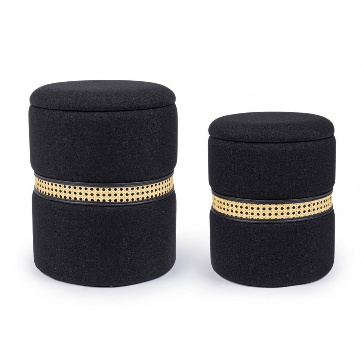 Set di 2 pouf contenitore KARINA nero