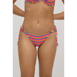 Mini slip bikini annodati a righe