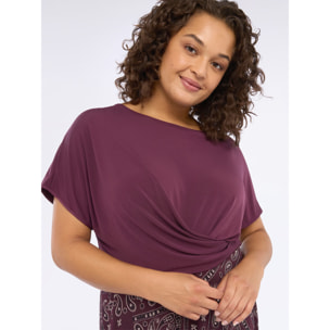 Fiorella Rubino - Vestito flare bimaterico con stampa - Bordeaux