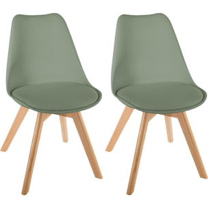 Lot de 2 chaises style scandinave Baya Atmosphera - Couleur: Kaki