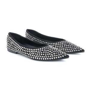 Ballerina a punta con strass - NERO