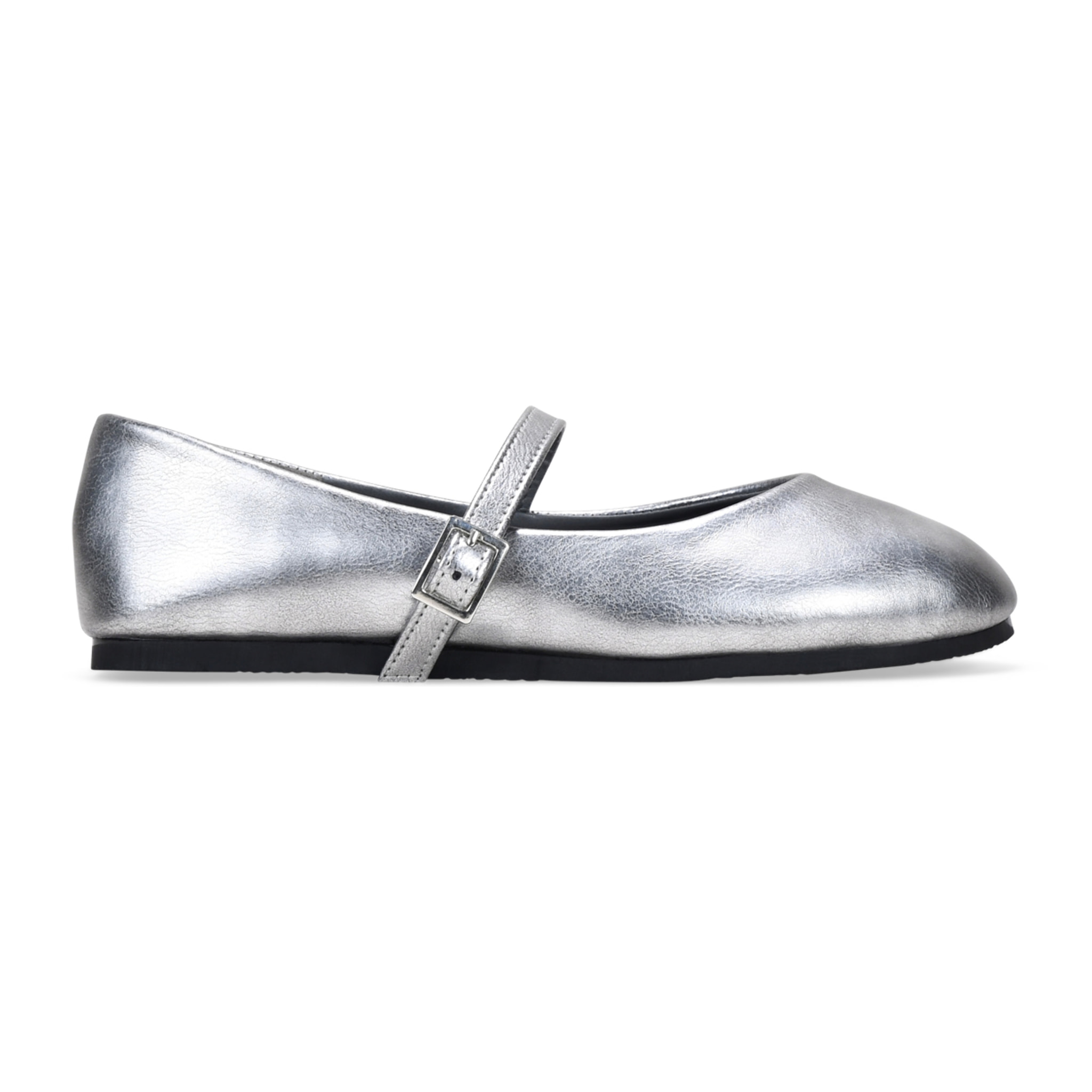 Bailarinas plateadas con hebilla