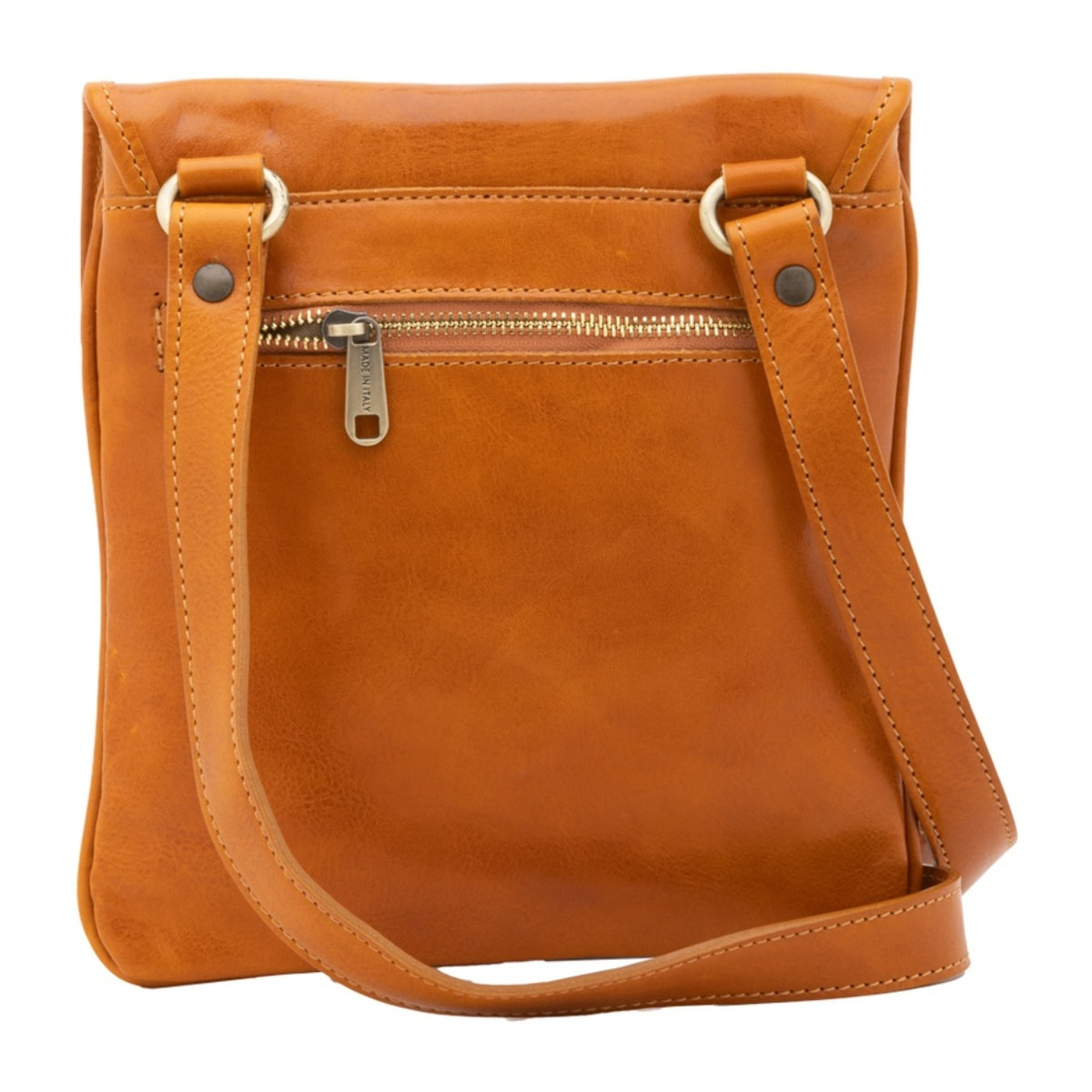 Borsa a tracolla da uomo in vera pelle - Modello False - Made in Italy - 25.0 x 23.0 x 4.0 cm