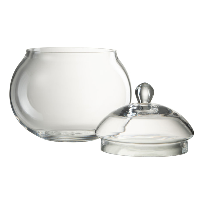 J-Line Pot A Provision Couvercle Boule Verre Transparent Medium