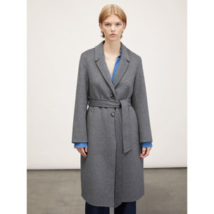 Motivi - Cappotto midi monopetto in panno double - Grigio