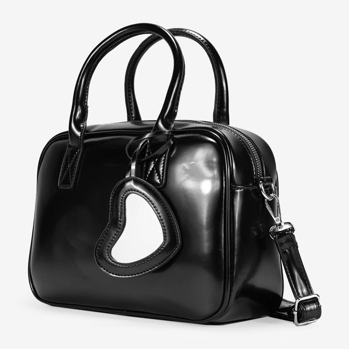 Bolso bowling negro con espejo