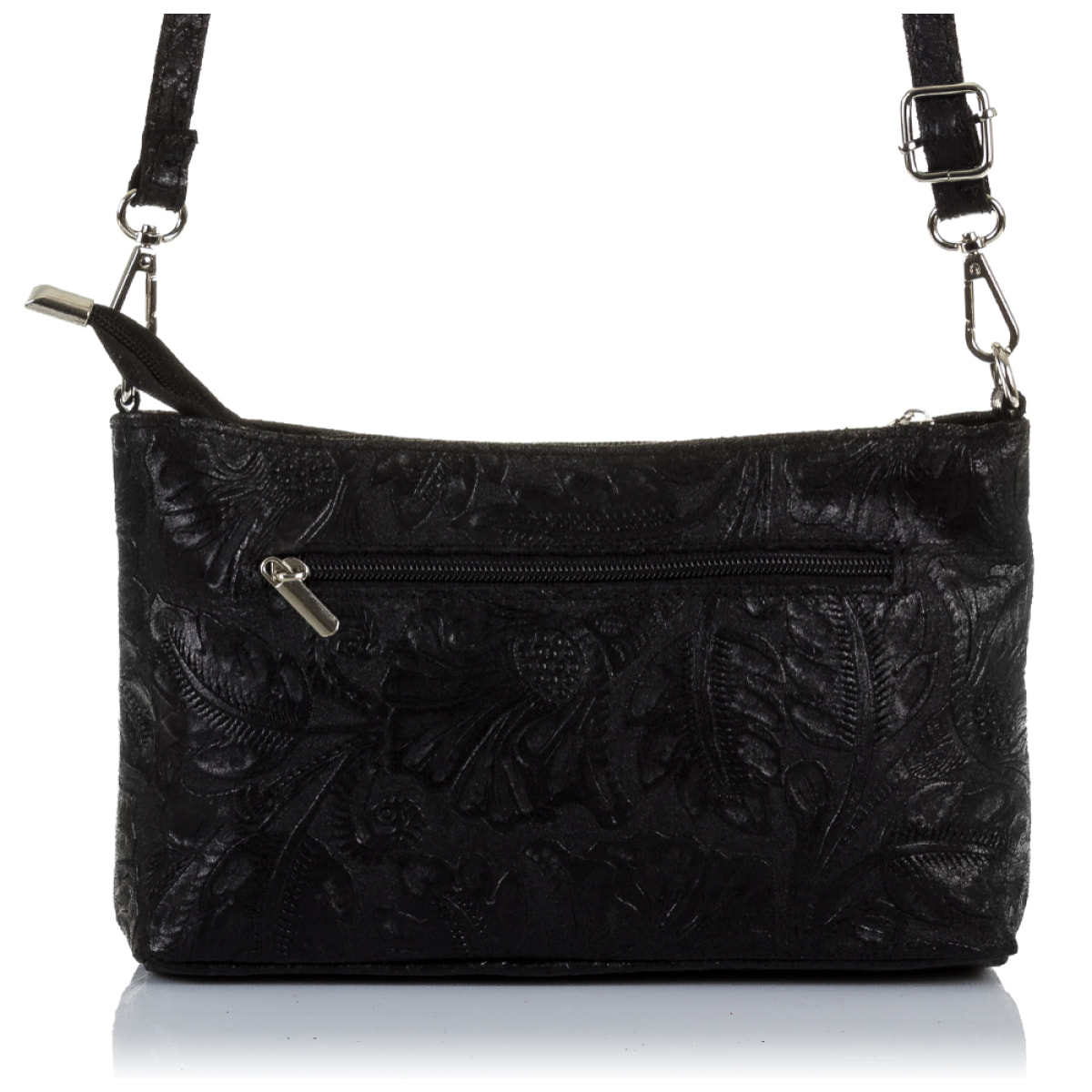 Martia Bolso bandolera Mujer.Piel auténtica Gamuza Grabado Arabesco