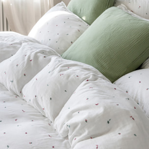 Housse de couette en gaze de coton, MILLE ET UNE FEUILLES