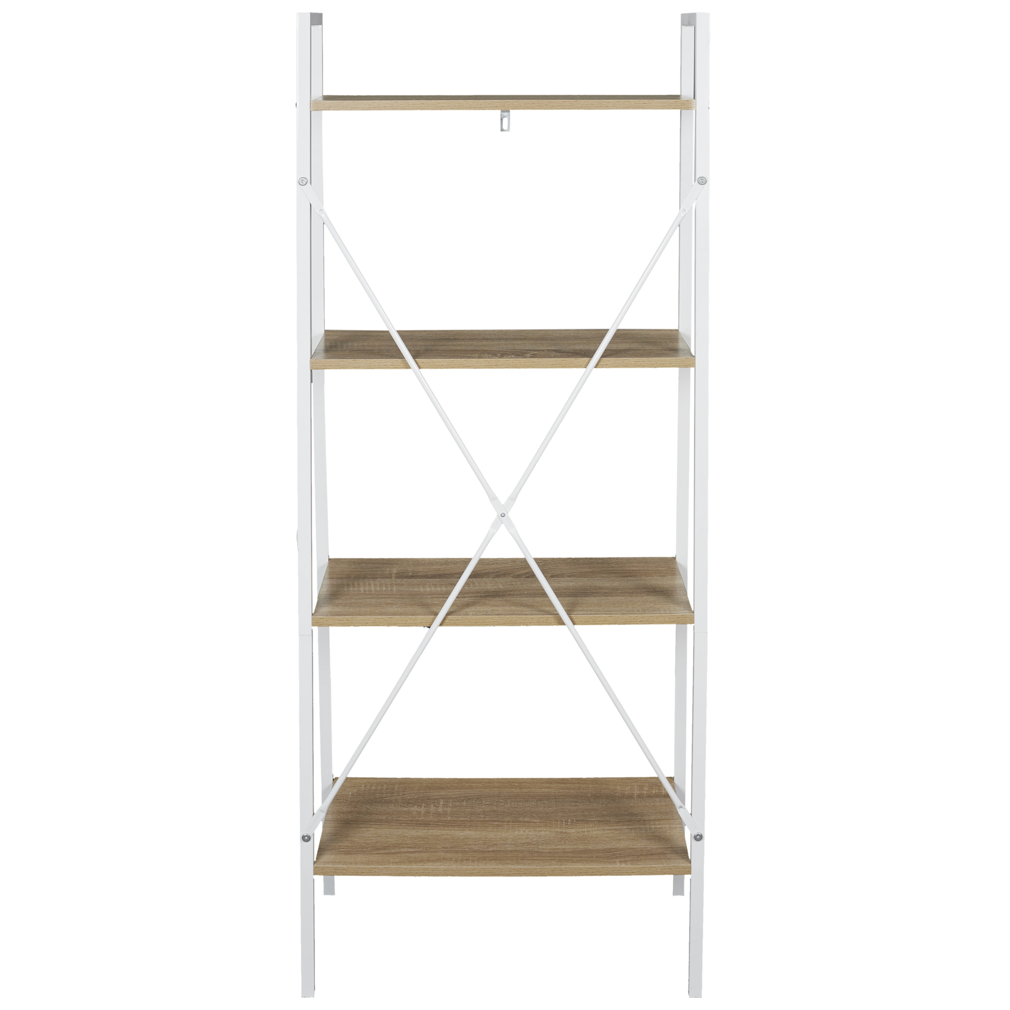 Etagere Bois Et Metal Blanc 148x60x325cm