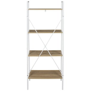 Etagere Bois Et Metal Blanc 148x60x325cm