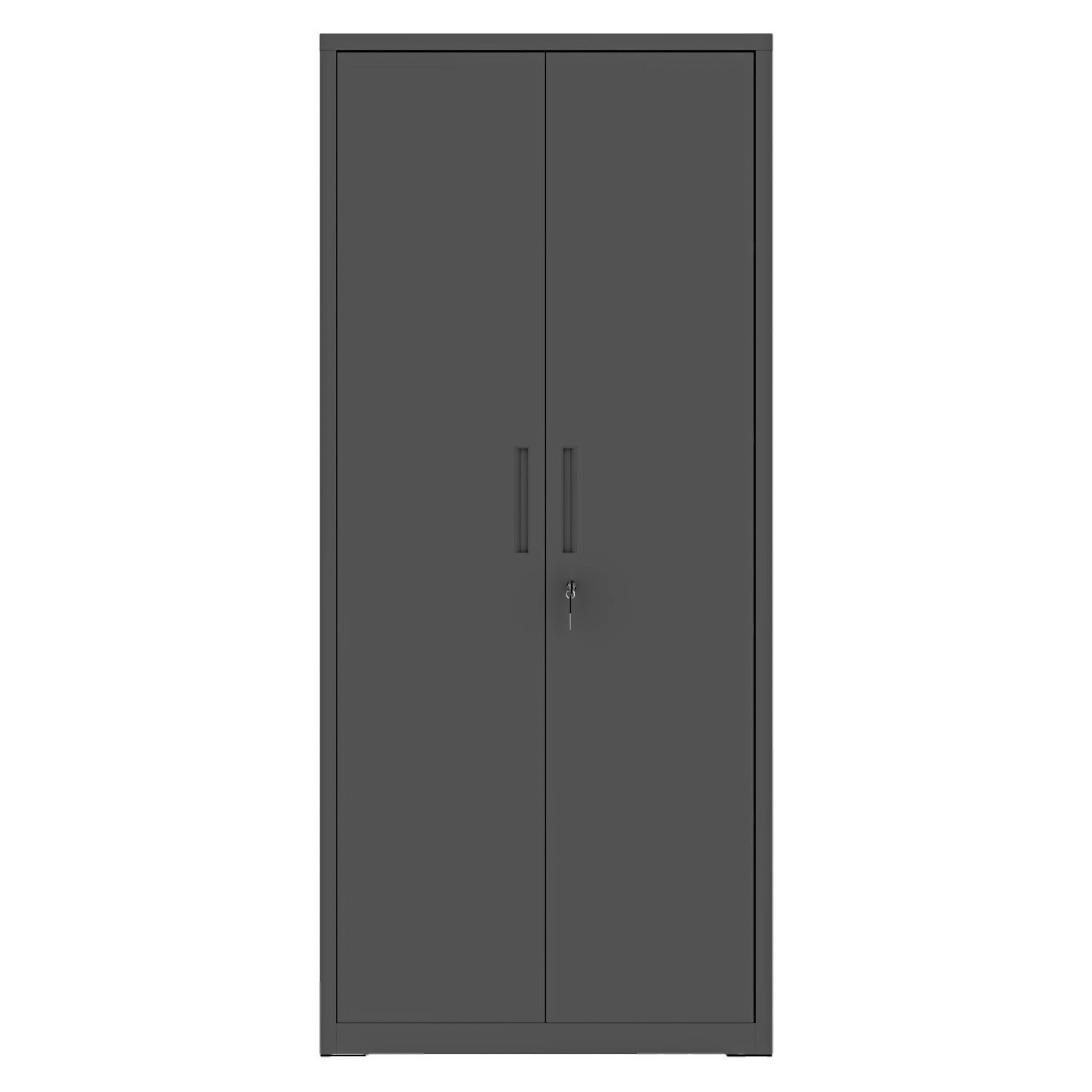 Armadio Armadietto In Metallo Multiuso Doppia Anta 5 Ripiani Regolabili Chiusura Con Doppia Chiave Mobiletto Documenti Ufficio 180x80x40 Cm Nero