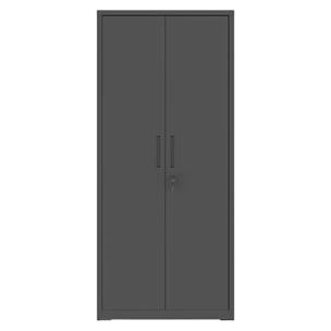 Armadio Armadietto In Metallo Multiuso Doppia Anta 5 Ripiani Regolabili Chiusura Con Doppia Chiave Mobiletto Documenti Ufficio 180x80x40 Cm Nero