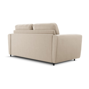 Canapé convertible "Audra" 3 places en velours beige