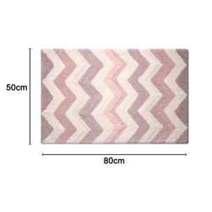 Tappeto Bagno Super Assorbente E Antiscivolo Fantasia Zig Zag Modello Corner Confetto