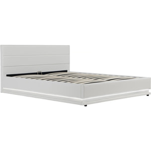 Lit LED avec coffre "Anastasia" - 180 x 200 cm - Blanc