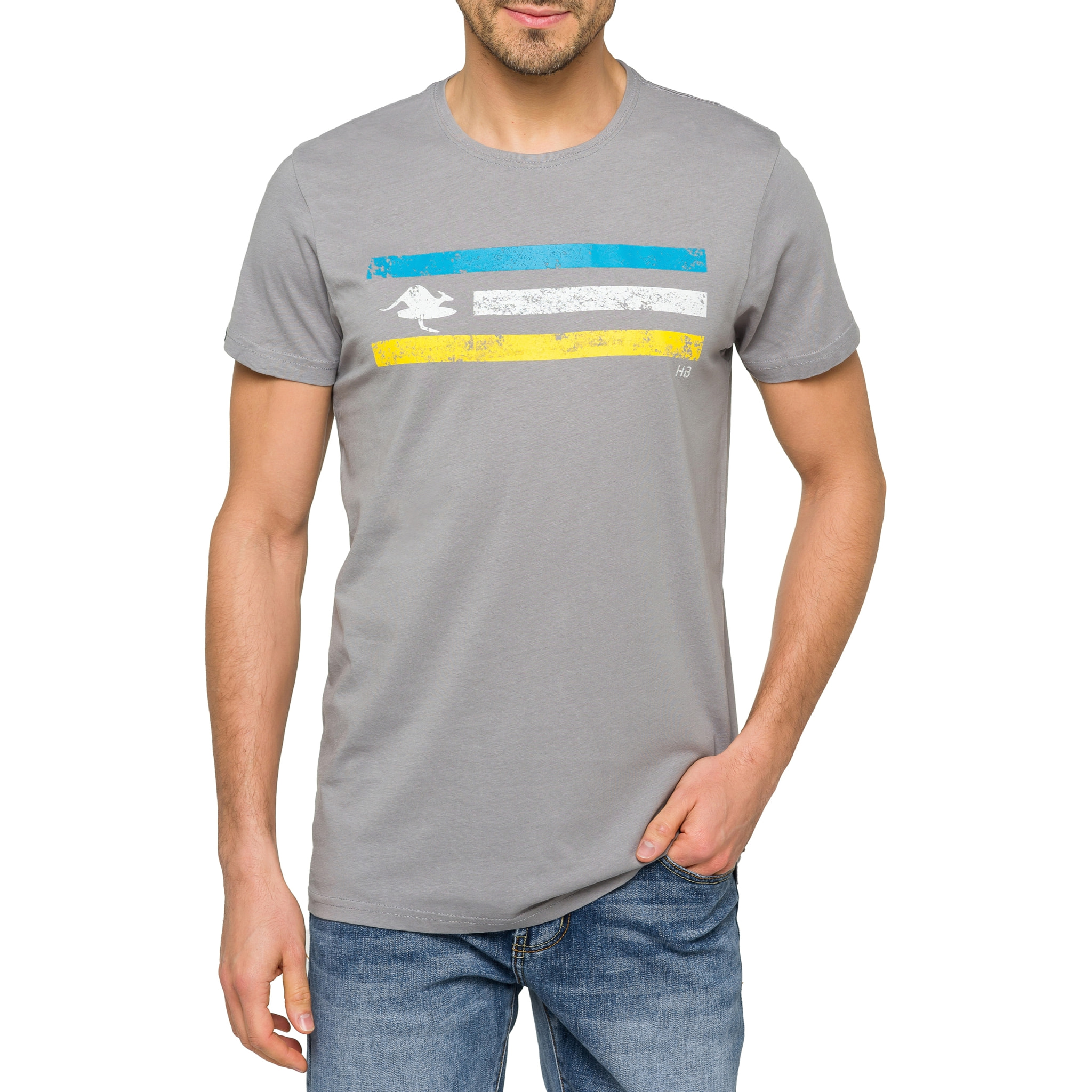 T-shirt in cotone 150 gr Hot Buttered California Grigio Chiaro