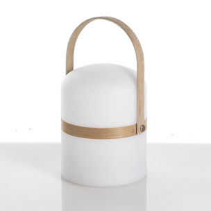 Lampe à poser Tomasucci POL, en bois et résine, blanc