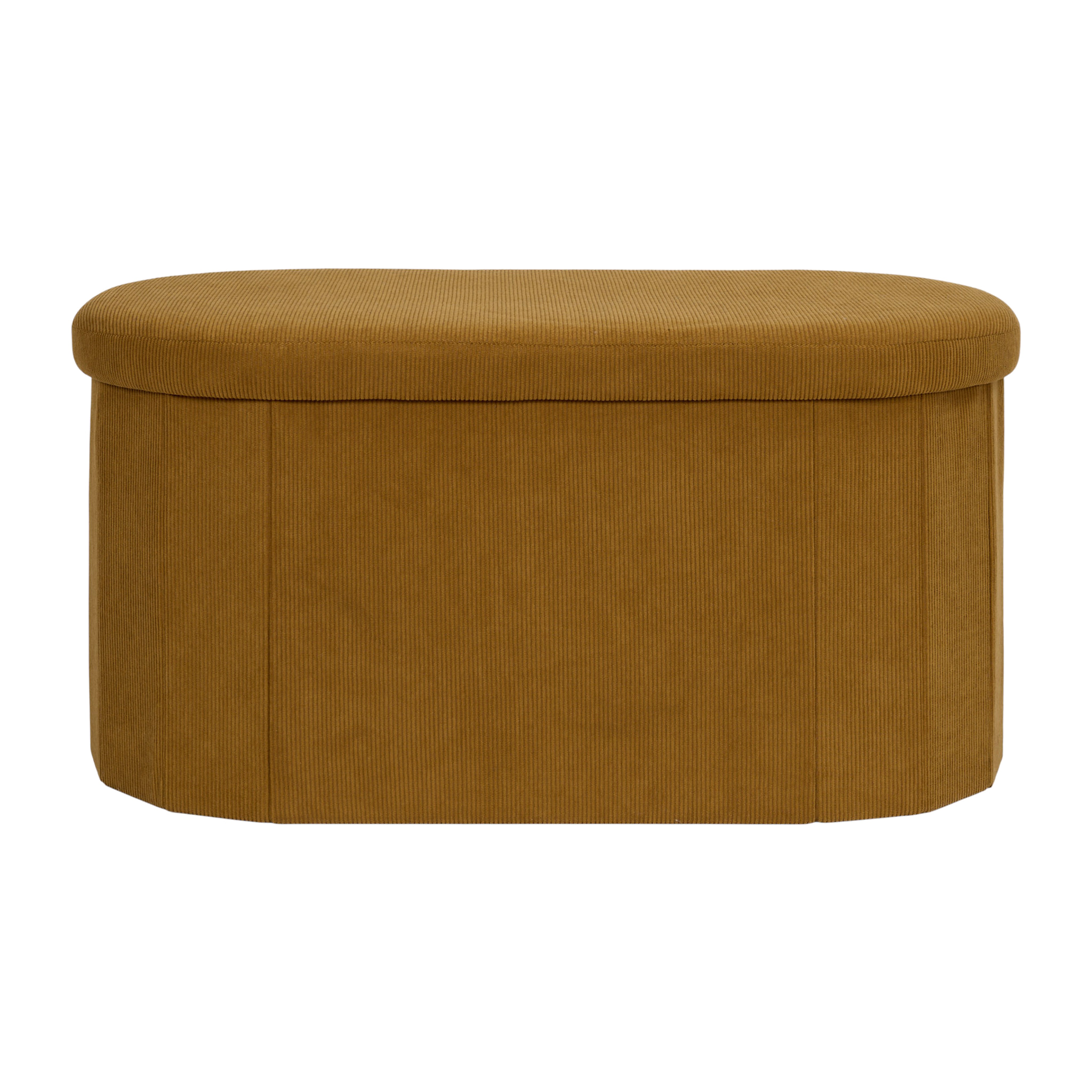 Coffre Banc Pliable - HOME DECO FACTORY - Jules - Tissu Côtelé - Jaune