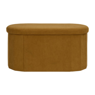 Coffre Banc Pliable - HOME DECO FACTORY - Jules - Tissu Côtelé - Jaune