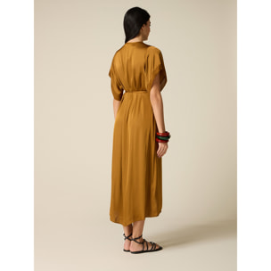 Oltre - Vestido largo de satén - Oro