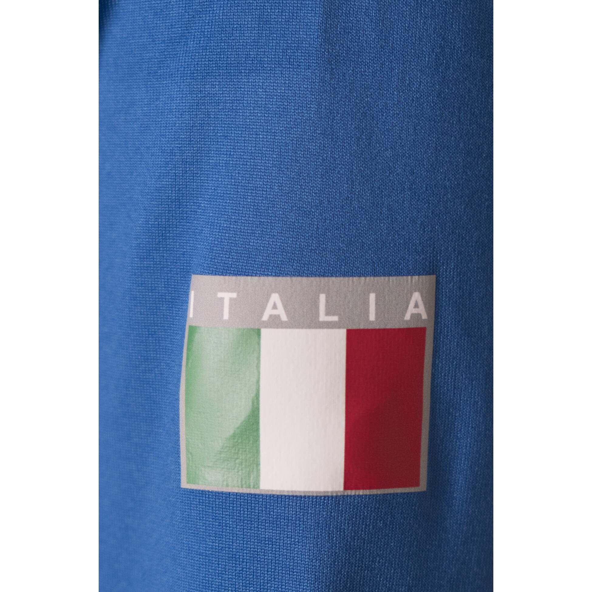 Felpa Esercito a maniche lunghe con zip sport azzurra uomo